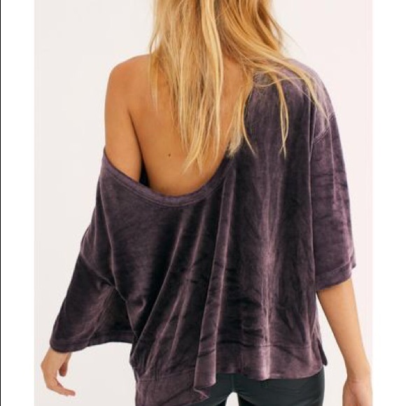 Free People - Valerie Velvet Tee Slouchy Oversized - (#0641) - Picture 3 of 5
